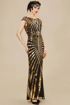 BABEYOND Evening Dresses | Formal Dresses<Art Deco Cap Sleeve Sequin Maxi Dress