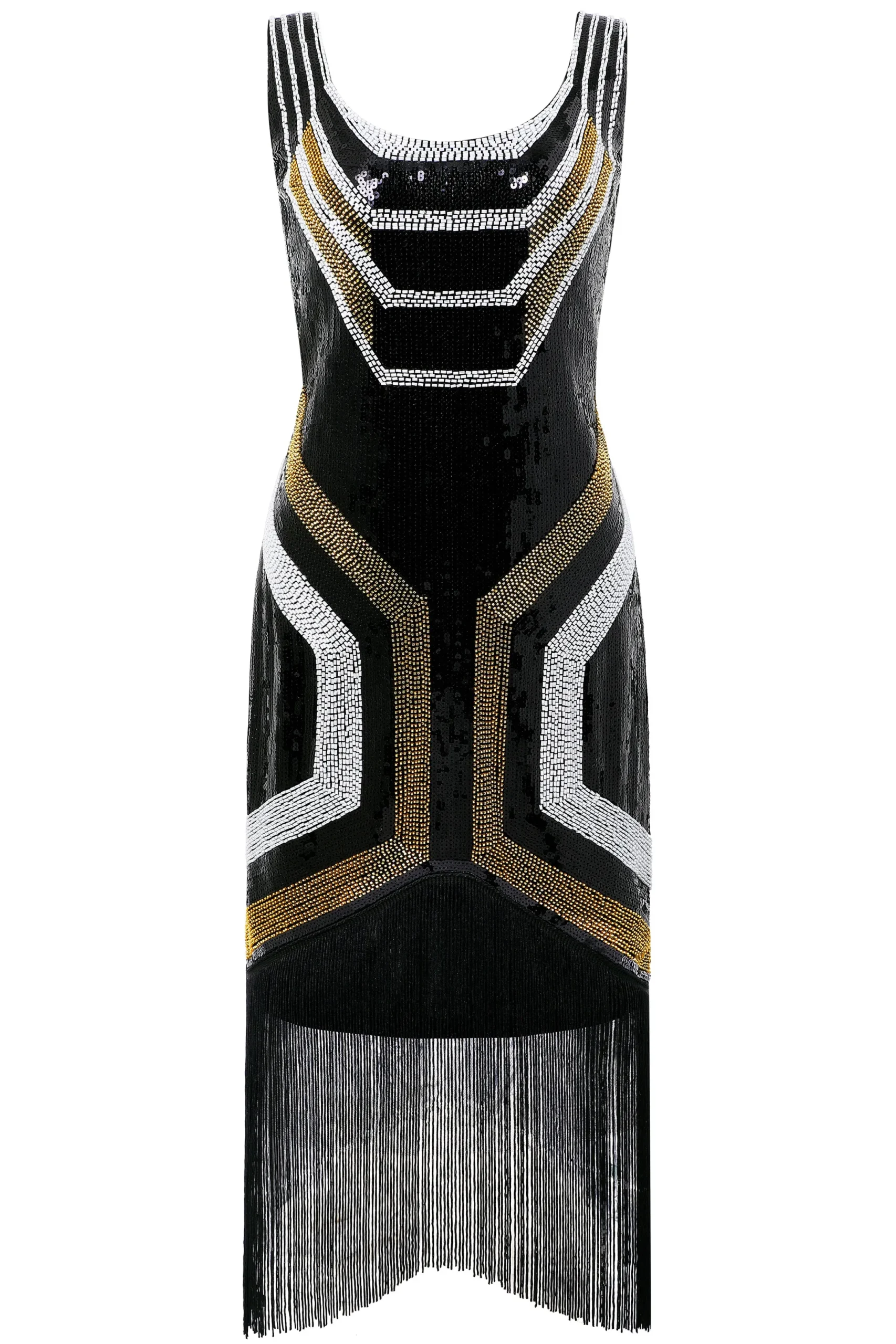 BABEYOND Flapper Dresses | Fringe<Art Deco Geometric Sequin Beaded Flapper Dress