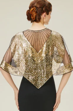 BABEYOND Shawls & Scarves | Vintage<Art Deco Sequin Beaded Flapper Shawl
