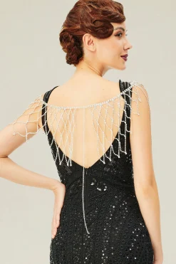 BABEYOND Shawls & Scarves | Rhinestone<Asymmetric Shiny Cape Crystal Chain Shawl