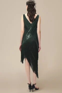 BABEYOND Flapper Dresses | Fringe<Asymmetrical Multi-Layered Fringe Flapper Dress