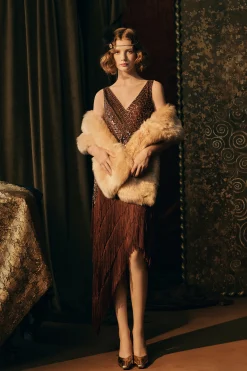 BABEYOND Flapper Dresses | Fringe<Asymmetrical Multi-Layered Fringe Flapper Dress