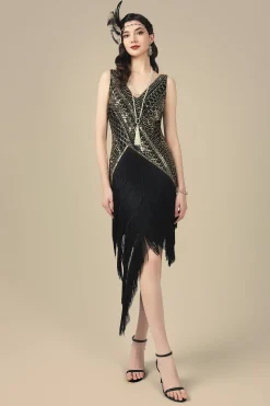 BABEYOND Flapper Dresses | Fringe<Asymmetrical Multi-Layered Fringe Flapper Dress