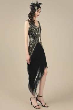 BABEYOND Flapper Dresses | Fringe<Asymmetrical Multi-Layered Fringe Flapper Dress