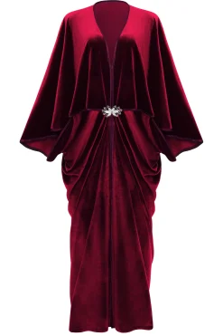 BABEYOND Evening Dresses | Velvet<Batwing Sleeve Slit Robe Dress