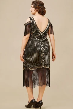 BABEYOND Flapper Dresses | Fringe<Beaded Off Shoulder Flapper Dress