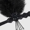 BABEYOND Chain<Beaded Rhinestone Floral Feather Headband