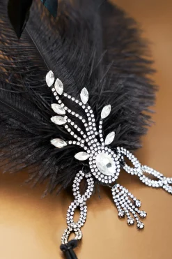 BABEYOND Feather | Chain<Beaded Rhinestone Tassel Feather Headpiece