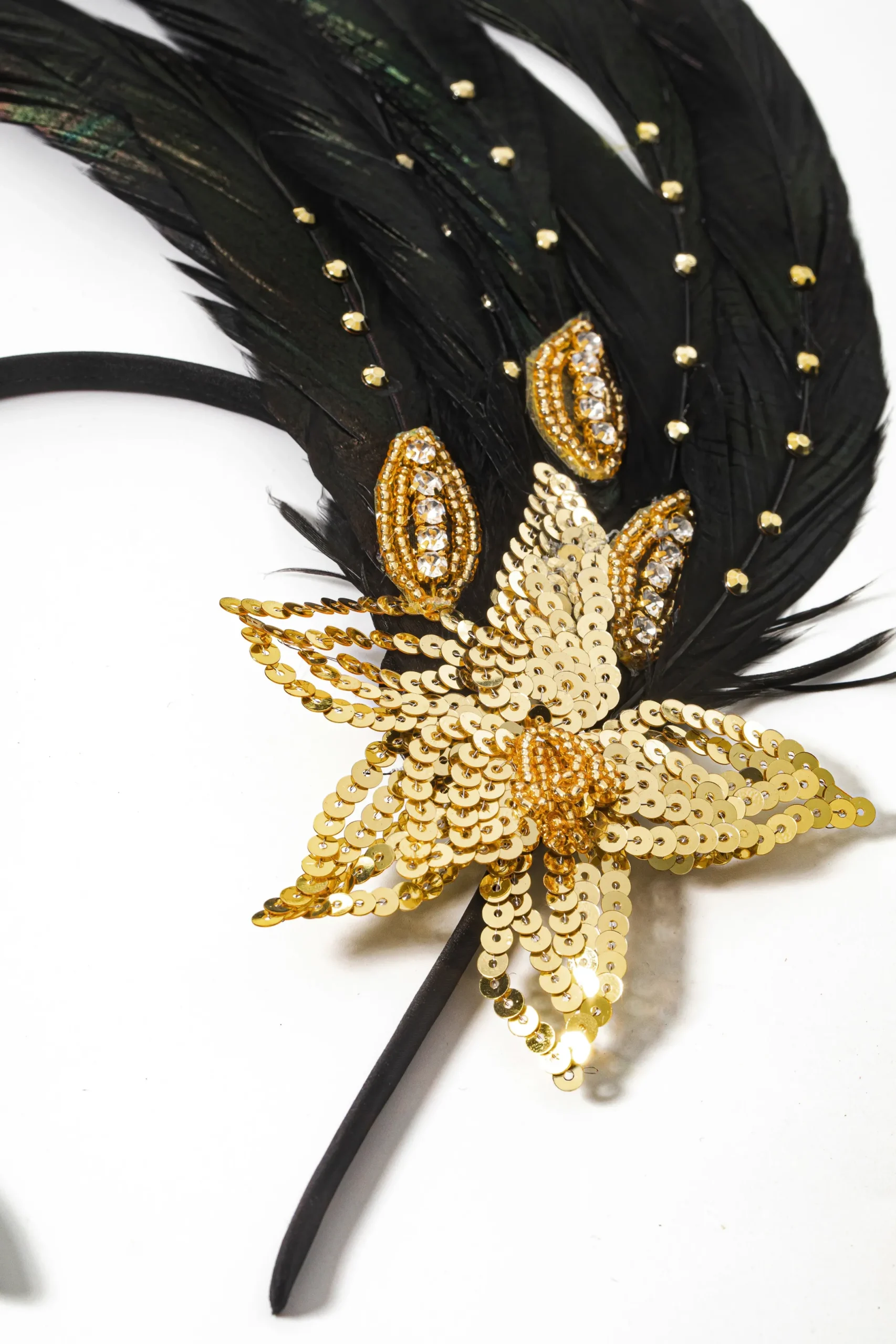 BABEYOND Feather | Feather<Beaded Sequin Floral Feather Headband