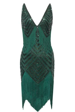 BABEYOND Flapper Dresses | Fringe<Beaded Sequin V-Neck Mini Dress