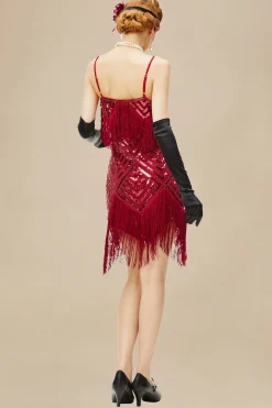 BABEYOND Flapper Dresses | Fringe<Beaded Sequin V-Neck Mini Dress