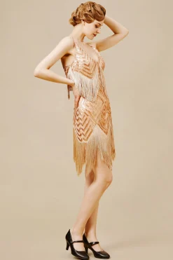 BABEYOND Flapper Dresses | Fringe<Beaded Sequin V-Neck Slip Dress