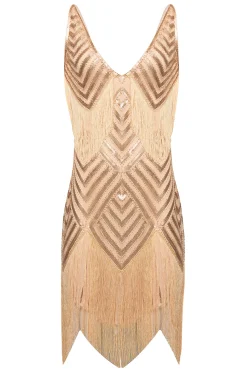 BABEYOND Flapper Dresses | Fringe<Beaded Sequin V-Neck Slip Dress
