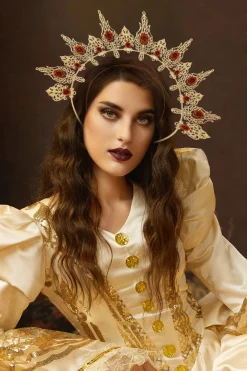 BABEYOND Halo Crown<Brilliant Rose Hollow Mary Halo Headband