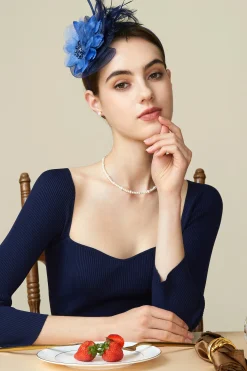 BABEYOND Fascinators<Cambric Tea Party Feather Fascinator