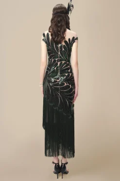 BABEYOND Evening Dresses | Fringe<Captivating Fern Sequin Fringe Evening Gown