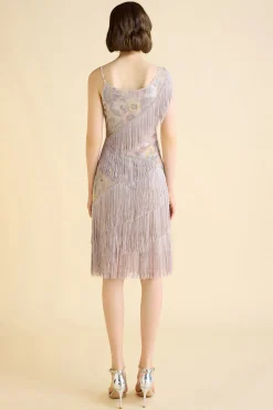 BABEYOND Flapper Dresses | Fringe<Charming Floral Beaded Fringe Flapper Dress