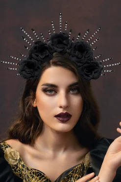 BABEYOND Halo Crown<Charming Roses Flower Spiked Halo Headband