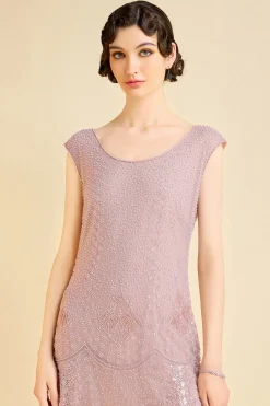 BABEYOND Flapper Dresses | Wedding Dresses<Chic Cap Sleeve Beaded H-Line Cocktail Dress