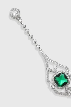 BABEYOND Earrings<Chic Crystal Green Center Geometric Earrings