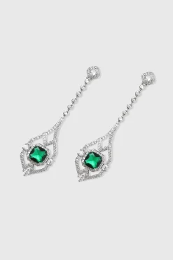 BABEYOND Earrings<Chic Crystal Green Center Geometric Earrings