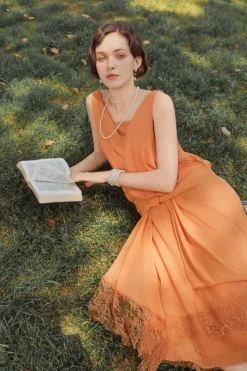 BABEYOND Day Dresses<Classic Pleated Waistband Lace Day Dress