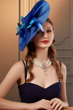 BABEYOND Fascinators<Classic Vintage Wide Brim Fascinator