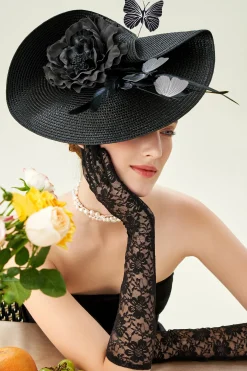 BABEYOND Fascinators<Classic Vintage Wide Brim Fascinator