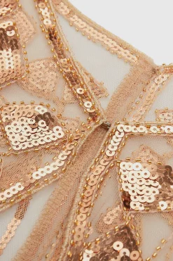 BABEYOND Shawls & Scarves | Vintage<Classy Geometric Sequin Sheer Shawl