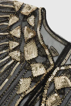BABEYOND Shawls & Scarves | Vintage<Classy Geometric Sequin Sheer Shawl