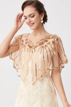BABEYOND Shawls & Scarves | Vintage<Classy Geometric Sequin Sheer Shawl