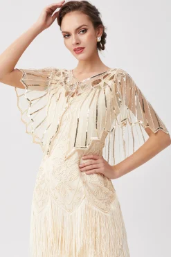 BABEYOND Shawls & Scarves | Vintage<Classy Geometric Sequin Sheer Shawl
