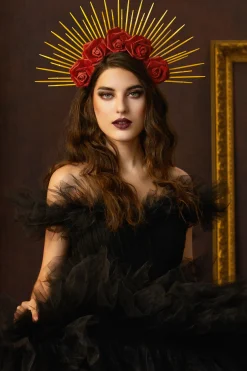 BABEYOND Halo Crown<Classy Rose Spiked Sunburst Goddess Halo Crown