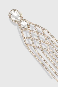 BABEYOND Earrings | Rhinestone<Crystal Beaded Crisscross Statement Earrings