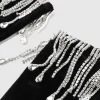 BABEYOND Gloves | Vintage<21.6" Crystal Chain Velvet Stretchy Gloves