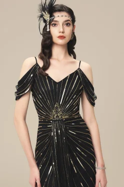 BABEYOND Evening Dresses | Sequin<Dazzling Cold-Shoulder Sequin Evening Gown