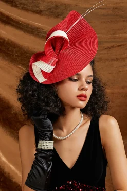 BABEYOND Fascinators<Delicate Wide-Brim Wavy Fascinator
