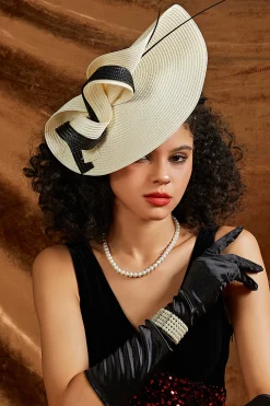 BABEYOND Fascinators<Delicate Wide-Brim Wavy Fascinator