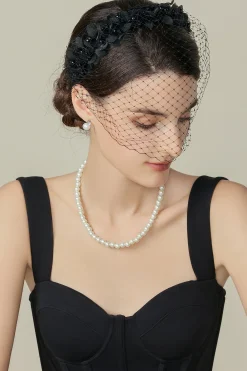 BABEYOND Fascinators<Elegant Beaded Veil Cocktail Fascinator