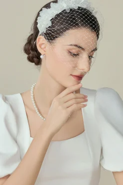 BABEYOND Fascinators<Elegant Beaded Veil Cocktail Fascinator