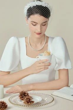 BABEYOND Fascinators<Elegant Beaded Veil Cocktail Fascinator