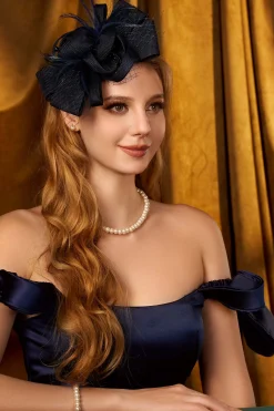 BABEYOND Fascinators<Elegant Bow Accented Lace Fascinator