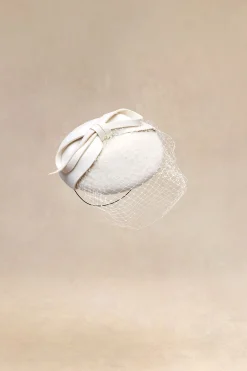 BABEYOND Lady<Elegant Bow Knot Pillbox Veil Fascinator