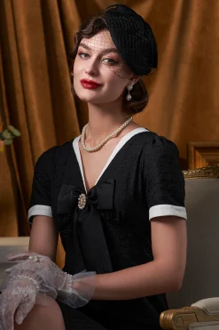 BABEYOND Fascinators<Elegant Bow Knot Pillbox Veil Fascinator