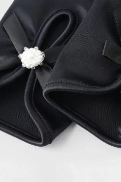 BABEYOND Gloves<Elegant Bow-Adorned Satin Gloves