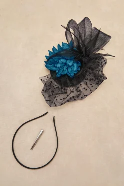 BABEYOND Fascinators<Elegant Floral Feather Pillbox Veil Fascinator