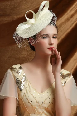BABEYOND Fascinators<Elegant Half-Veiled Ribbon Fascinator