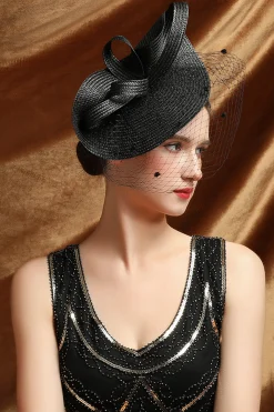BABEYOND Fascinators<Elegant Half-Veiled Ribbon Fascinator