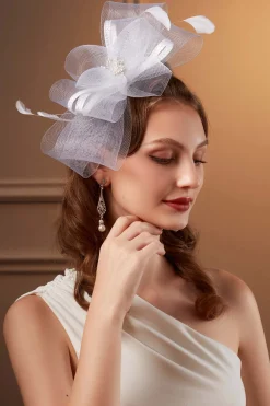 BABEYOND Fascinators<Elegant Ribbon Feather Kentucky Fascinator