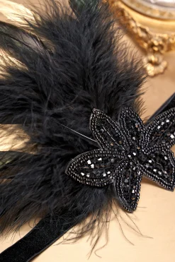 BABEYOND Feather | Feather<Elegant Two-Toned Beaded Feather Headband
